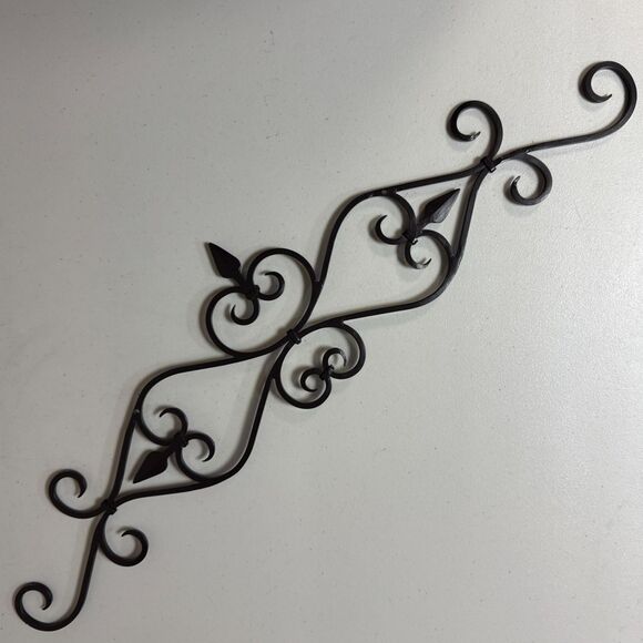 Wrought Iron Black Wall Decoration Hanging Home Metal Scroll Swirl Ornate Boho